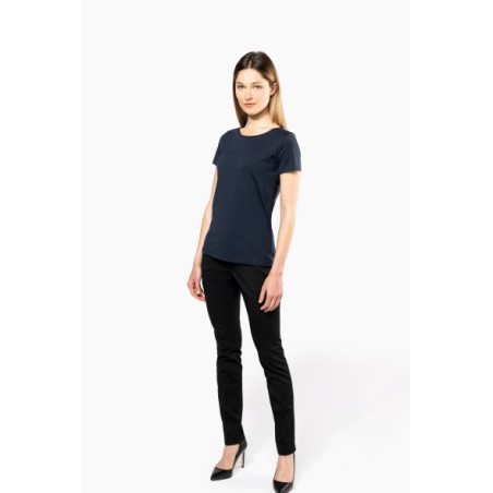 Camiseta Supima® cuello redondo maga corta mujer