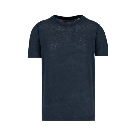Camiseta lino cuello redondo hombre