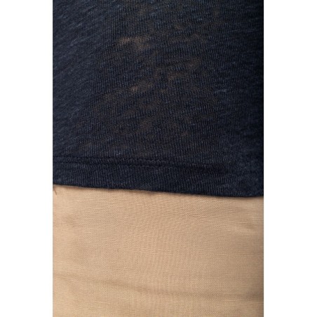 Camiseta lino cuello redondo mujer