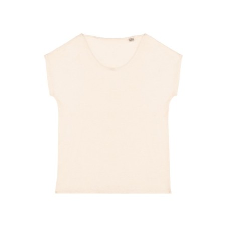 Camiseta lino cuello redondo mujer