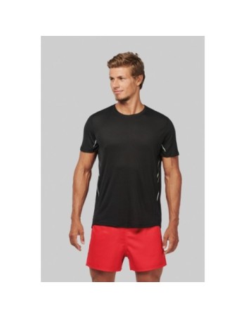 Camisa de deporte bimaterial manga corta hombre 2