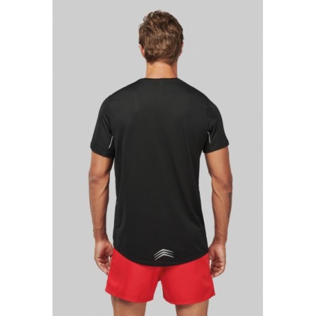 Camisa de deporte bimaterial manga corta hombre