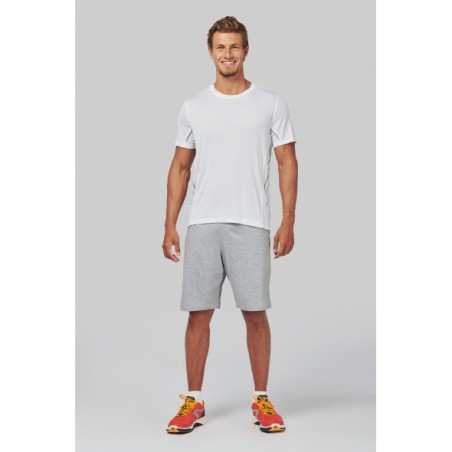 Camisa de deporte bimaterial manga corta hombre
