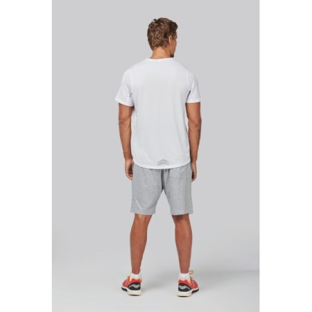 Camisa de deporte bimaterial manga corta hombre