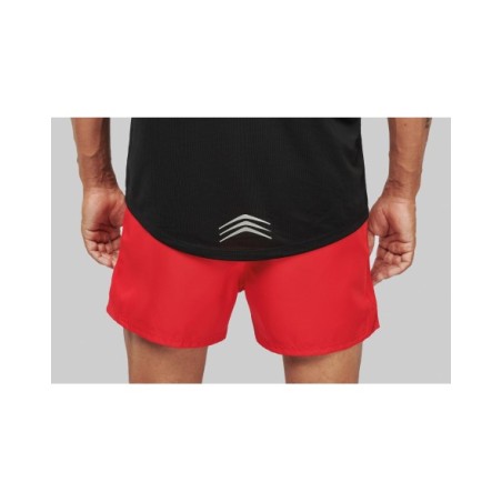 Camisa de deporte bimaterial manga corta hombre
