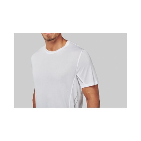 Camisa de deporte bimaterial manga corta hombre