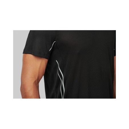 Camisa de deporte bimaterial manga corta hombre