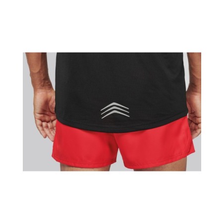 Camisa de deporte bimaterial manga corta hombre