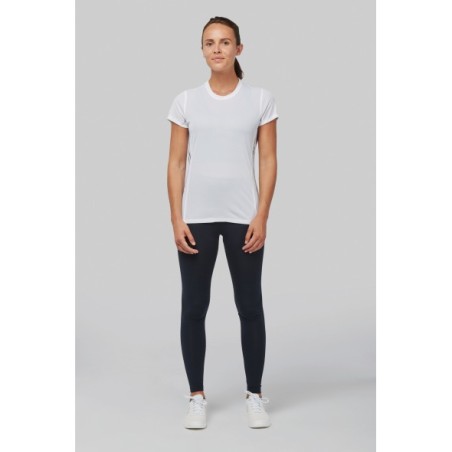 Camiseta de deporte bimaterial manga corta mujer