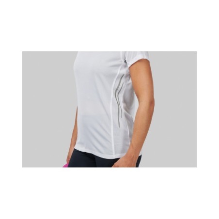 Camiseta de deporte bimaterial manga corta mujer