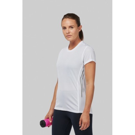 Camiseta de deporte bimaterial manga corta mujer
