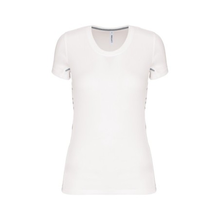 Camiseta de deporte bimaterial manga corta mujer