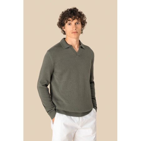 Men\\\'s jumper with polo collar
