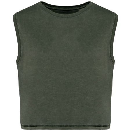Camiseta crop ecorresponsable sin mangas mujer