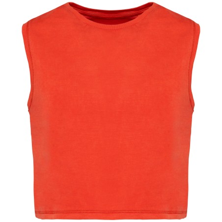 Camiseta crop ecorresponsable sin mangas mujer