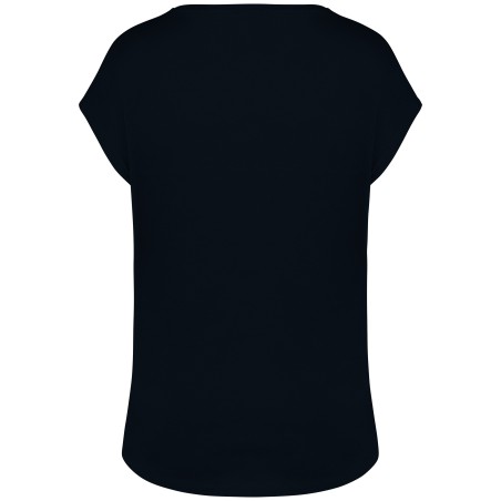 Camiseta ecorresponsable holgada con cuello de pico mujer