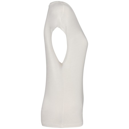 Camiseta ecorresponsable holgada con cuello de pico mujer