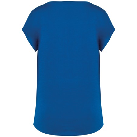 Camiseta ecorresponsable holgada con cuello de pico mujer