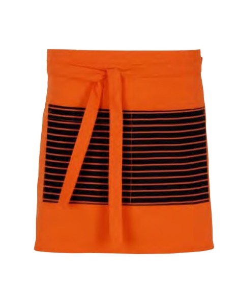 DELANTAL CORTO bolsillo listas