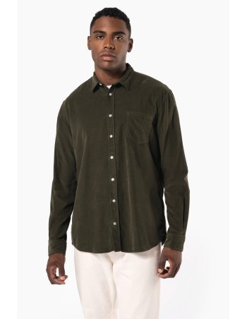 Camisa de pana manga larga hombre