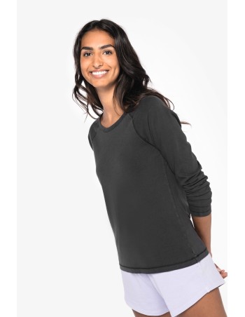 Camiseta ecorresponsable manga larga raglan mujer
