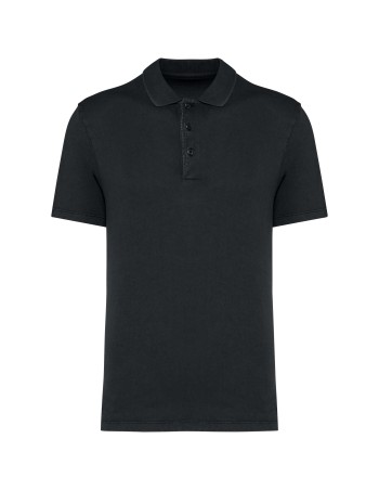 Eco-friendly men\\\'s washed effect jersey polo shirt 2