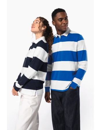Polo a rayas manga larga unisex