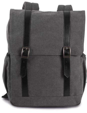 Flap-top canvas backpack