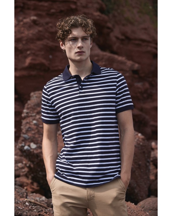 Striped jersey polo shirt 2