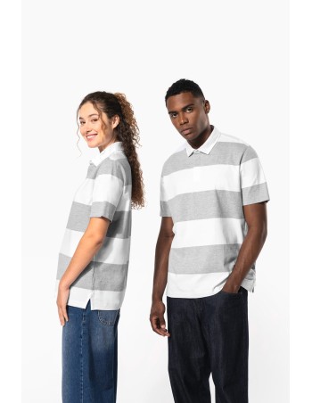 Polo a rayas manga corta unisex