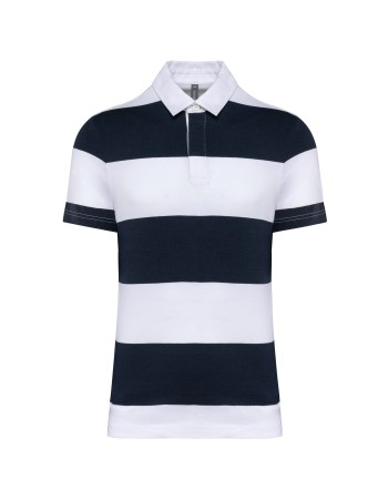 Unisex short-sleeved striped polo shirt 2