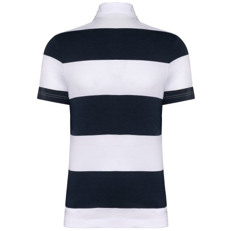 Unisex short-sleeved striped polo shirt
