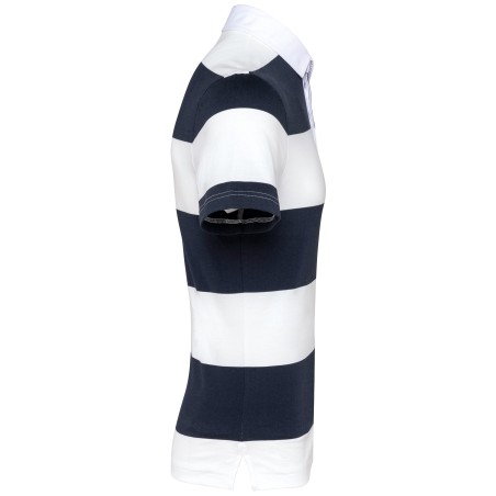Unisex short-sleeved striped polo shirt