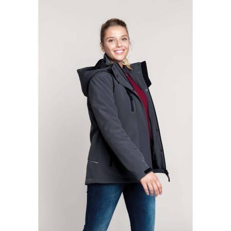 PARKA SOFTSHELL CAPUCHA FORRADA MUJER