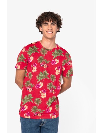 Camiseta ecorresponsable con estampado tropical hombre