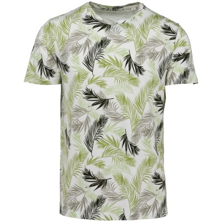 Eco-friendly men’s tropical print t-shirt