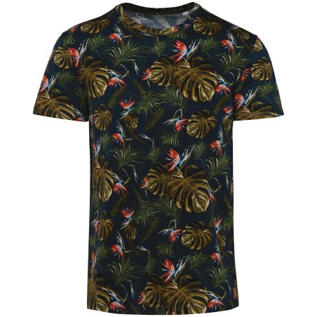 Eco-friendly men’s tropical print t-shirt
