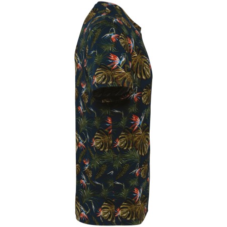 Eco-friendly men’s tropical print t-shirt