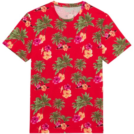 Camiseta ecorresponsable con estampado tropical hombre