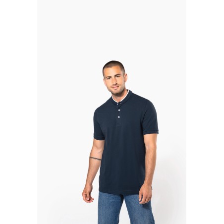 Men\\\'s short-sleeved polo shirt with Mandarin collar