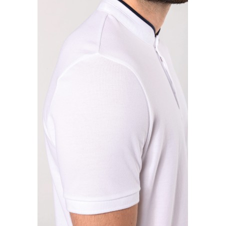 Men\\\'s short-sleeved polo shirt with Mandarin collar