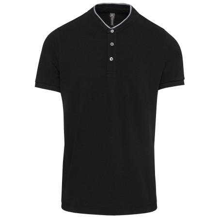 Men\\\'s short-sleeved polo shirt with Mandarin collar