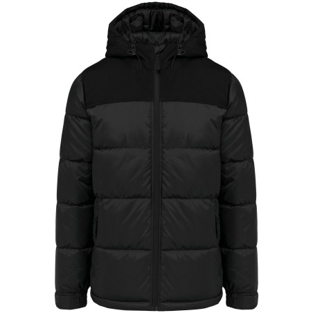 Parka acolchada bicolor con capucha unisex