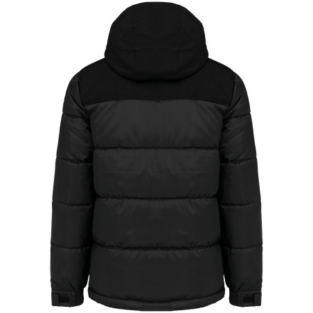 Parka acolchada bicolor con capucha unisex