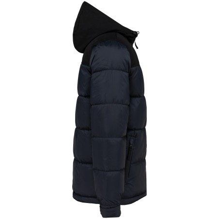 Parka acolchada bicolor con capucha unisex