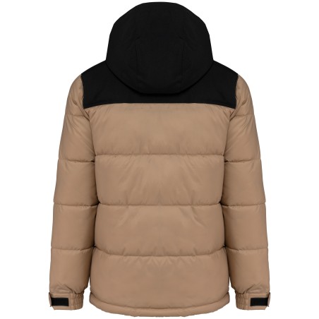 Parka acolchada bicolor con capucha unisex