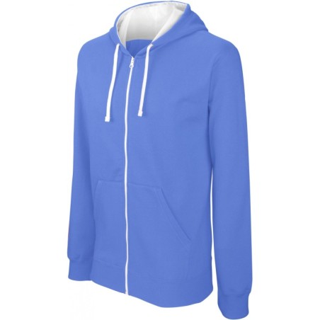 SUDADERA BICOLOR CAPUCHA Y CREMALLERA