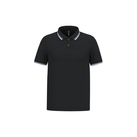 Men\\\'s short-sleeved poloshirt with contrasting piping