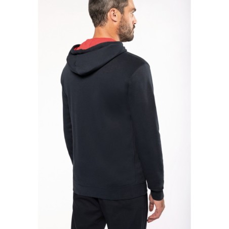 SUDADERA BICOLOR CAPUCHA Y CREMALLERA