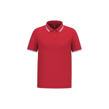 Men\\\'s short-sleeved poloshirt with contrasting piping
